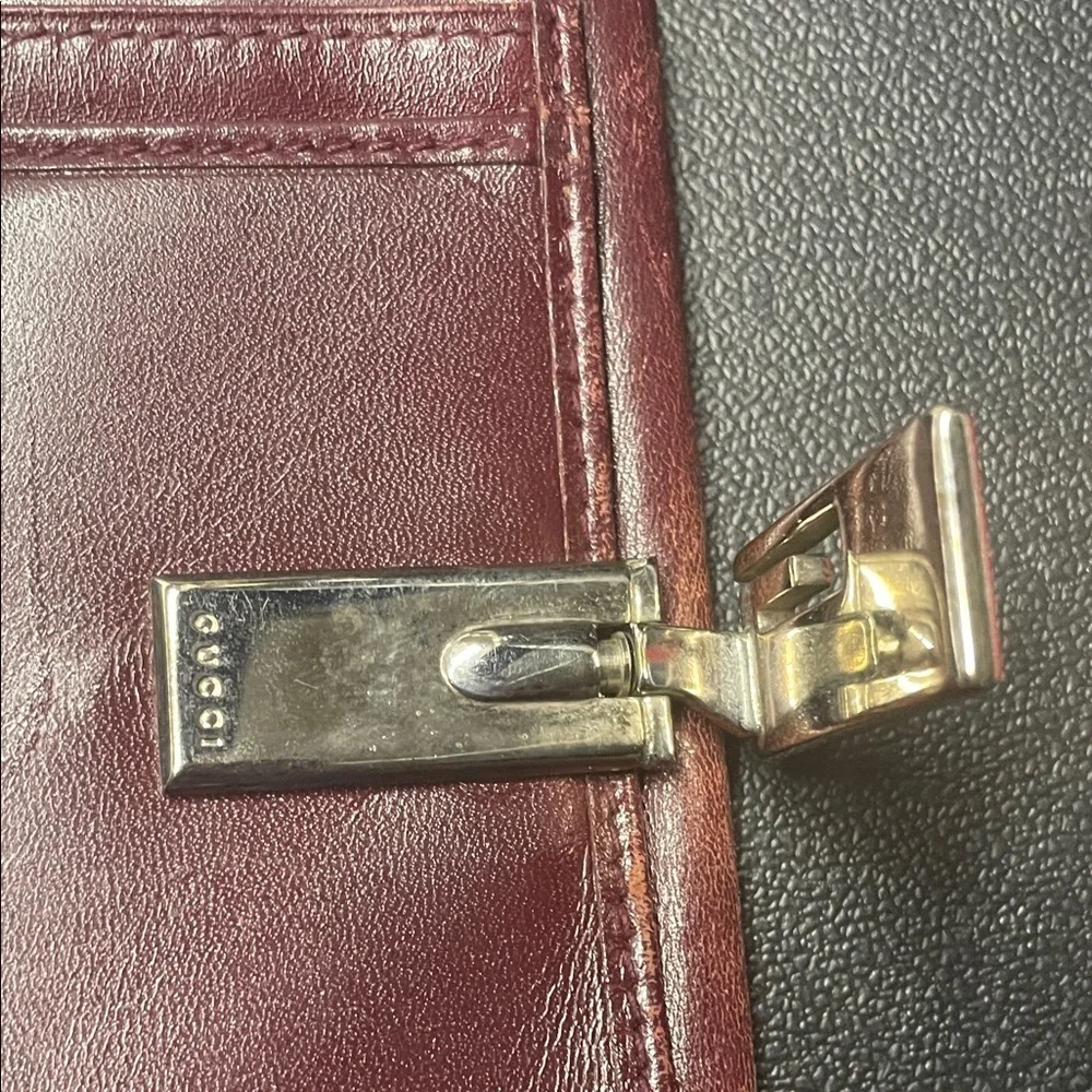 Gucci Maroon Leather Card Holder